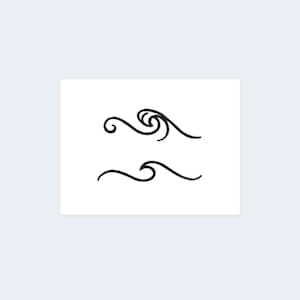 Minimalist Waves - Waves Temporary Tattoo / Minimalist Waves Tattoo / Ocean Waves Tattoo / Small Tattoo / Tiny Tattoo / Little Tattoos