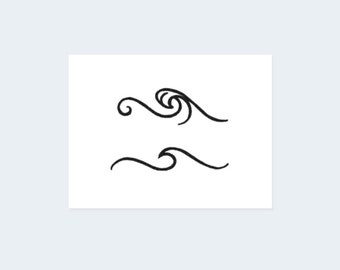 Minimalist Waves - Waves Temporary Tattoo / Minimalist Waves Tattoo / Ocean Waves Tattoo / Small Tattoo / Tiny Tattoo / Little Tattoos