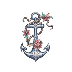 Vintage Anchor - Anchor Temporary Tattoo / Vintage Anchor Temporary Tattoo / Sailor Tattoo / Old School Tattoo / Traditional Anchor Tattoo
