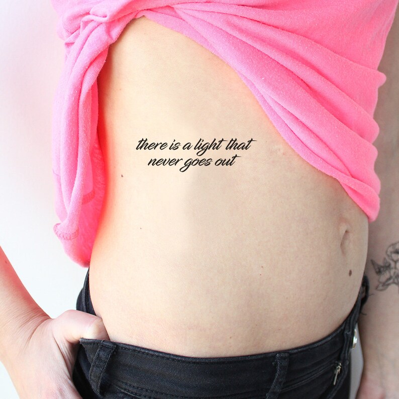 There is a light that never goes out temporary tattoo etsy