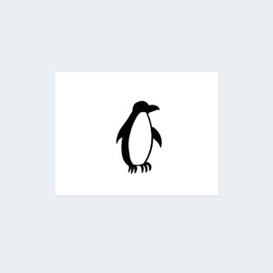 Minimalist Penguin (Set of 2) - Penguin Temporary Tattoo / Emperor Penguin Tattoo / Cute Penguin Tattoo / Minimalistic Penguin Tattoo