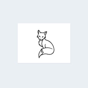 Minimalist Fox (Set of 2) - Animal Temporary Tattoo / Minimalist Fox Temporary Tattoo / Cute Fox Tattoo / Fox Outline Tattoo / Small Fox