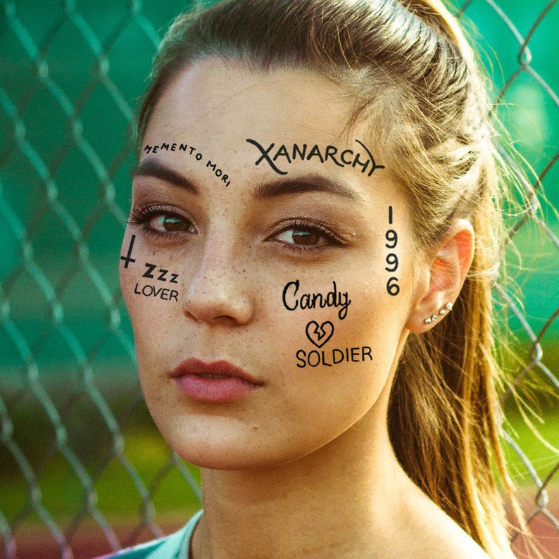 Lil Xan Temporary Tattoo Set Lil Xan Temporary Face Tattoo Etsy