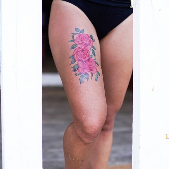 Tempor/äres Tattoo Gro/ße Sch/öne Vintage Rose