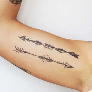 Arrows (Set of 7) - Bohemian Arrows Tattoo / Arrows Temporary Tattoo / Arrow Tattoo / Festival Tattoo / Coachella Tattoo / Minimalist Arrow