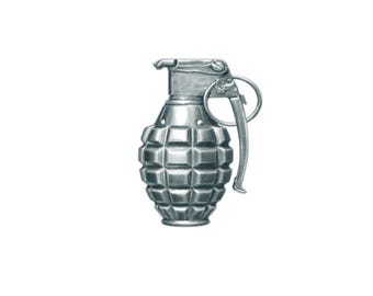 Hand Grenade Tattoo - Realistic Temporary Tattoos / Gangster Rap Prison Bomb Tattoo / Prisoner Halloween Costume