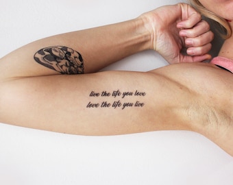 Live The Life You Love Love The Life You Live Temporary Etsy