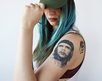 Tatuaggio Che Guevara - Guerrillero Heroico / Eroe della Rivoluzione Cubana / Che / Tatuaggio Temporaneo Che Guevara / Comandante Che / Patria o Muerte