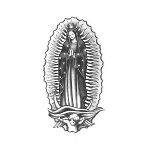 Praying Virgin Mary - Virgin Mary Tattoo / Mary Mother of Jesus Tattoo / Mary of Nazareth Tattoo / Religious Tattoo / Religion Tattoo /Faith