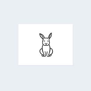 Minimalist Bunny (Set of 2) - Bunny Temporary Tattoo / Minimalist Rabbit Temporary Tattoo / Cute Rabbit Tattoo / Adorable Bunny Tattoo