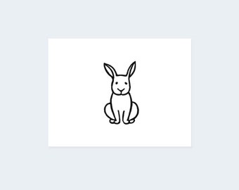 Minimalistische Bunny (Set van 2) - Bunny Tijdelijke Tattoo / Minimalistische Konijn Tijdelijke Tattoo / Schattig Konijn Tattoo / Schattig Bunny Tattoo