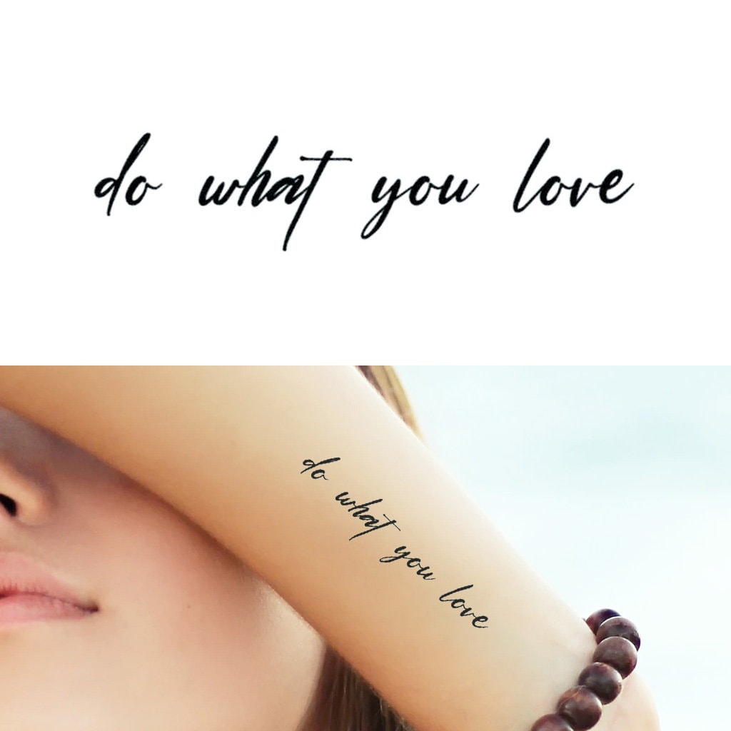 Phrase Tatouage Estime De Soi Do What You Love Set of 2 Citation Temporary Tattoo / Do - Etsy Canada