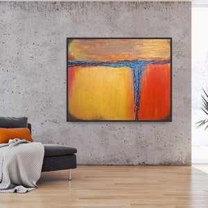 Acrylic ORANGE,BLUE,GOLD Textured Original Large Abstract Hand Painted Contemporary painting