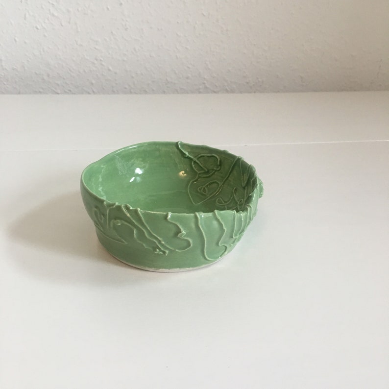 Green ceramic bowl Fine Art Ceramics Art & Collectibles