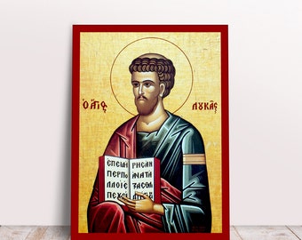 Saint Apostle Luke Greek Byzantine Orthodox Christian handmade icon