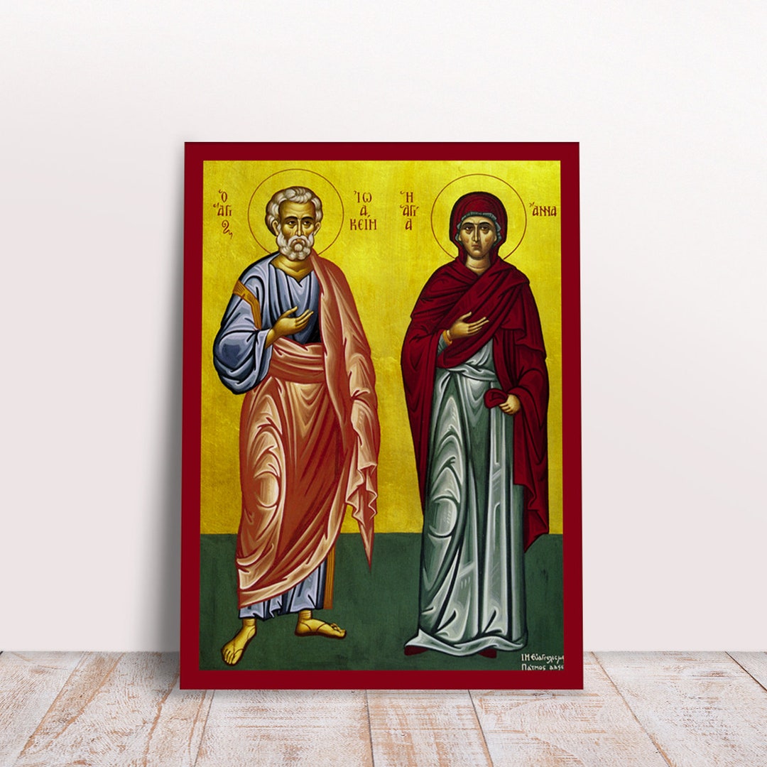 Saints Joachim and Anna Greek Byzantine Orthodox Christian Handmade Icon Etsy