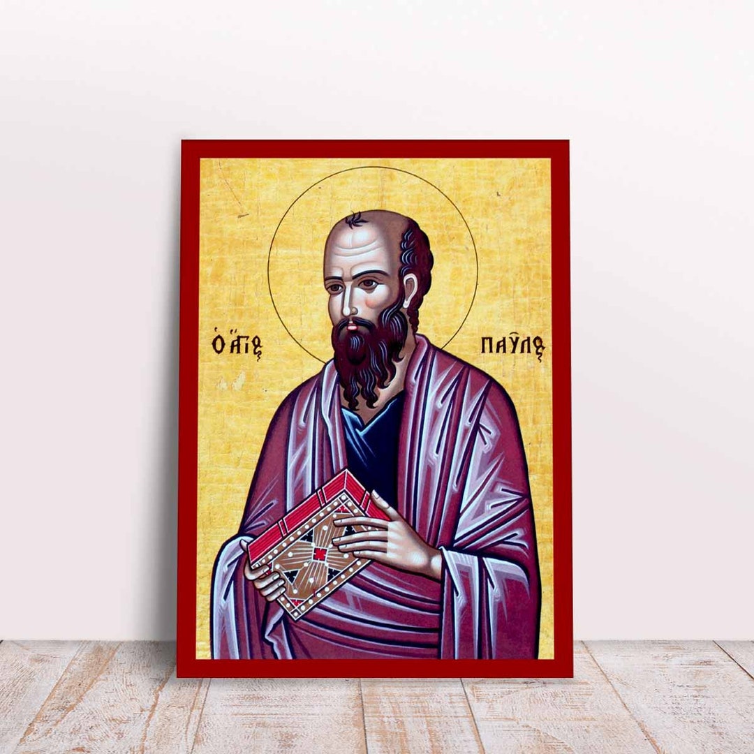 Saint Apostle Paul Greek Byzantine Orthodox Christian Handmade Icon Etsy