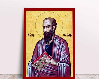 Saint Apostle Paul Greek Byzantine Orthodox Christian handmade icon