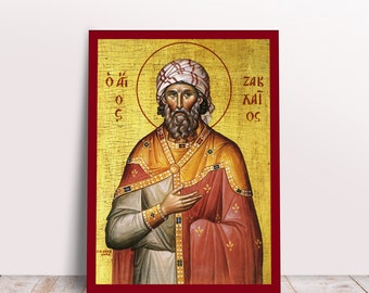 Saint Zacchaeus of Jerusalem Greek Byzantine Orthodox Christian handmade icon