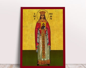 Saint Theodora Greek Byzantine Orthodox Christian handmade icon