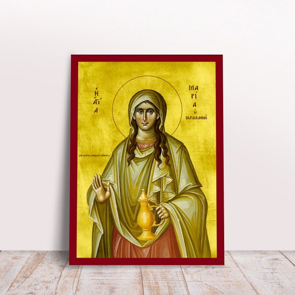 Saint Mary Magdalene Greek Byzantine Orthodox Christian handmade icon