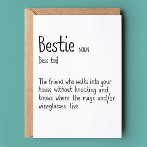 Carte Bestie - Définition du dictionnaire Bestie - Anniversaire ou remerciement