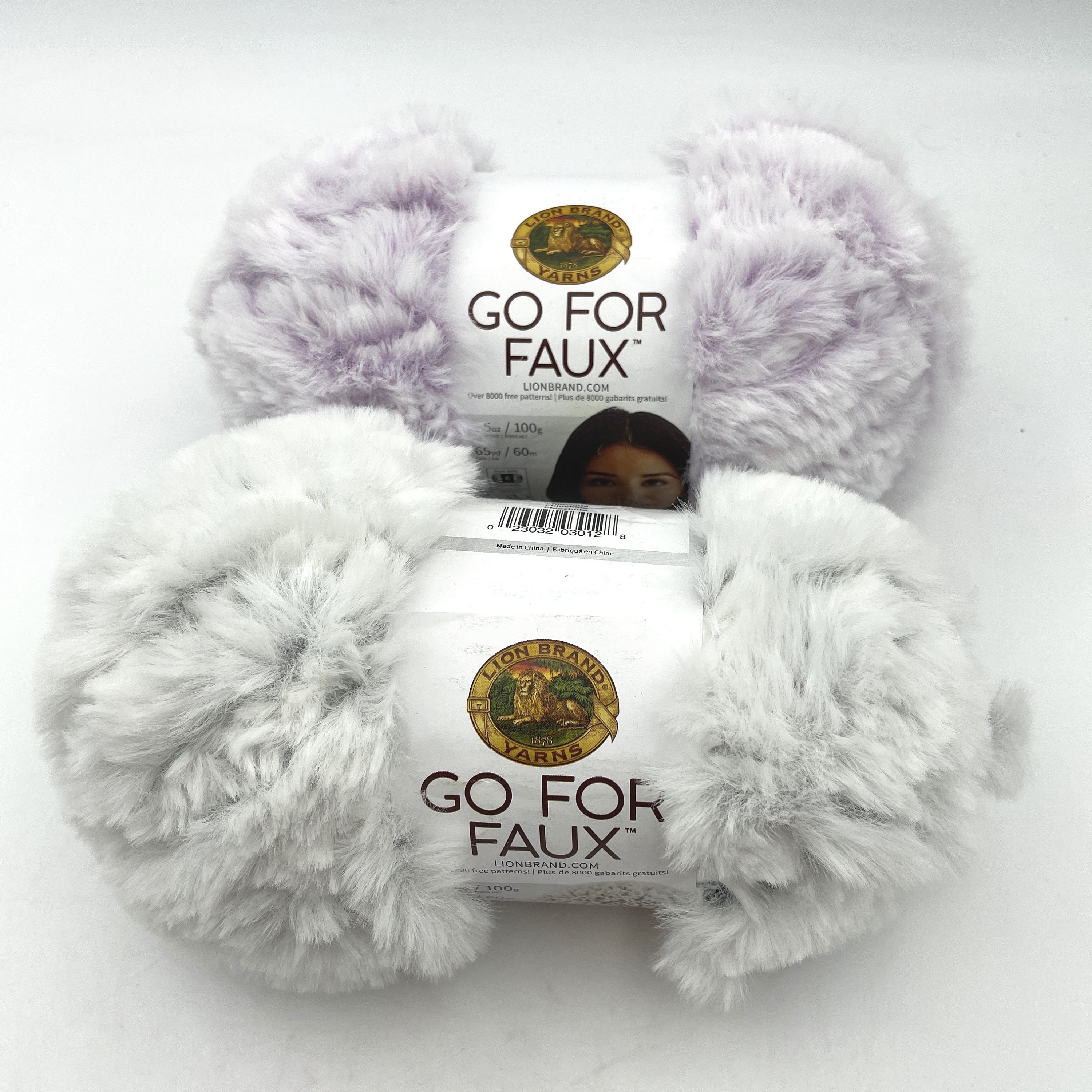 Crochet Faux Fur Pom Pom with Lion Brand Go For Faux Yarn - Left