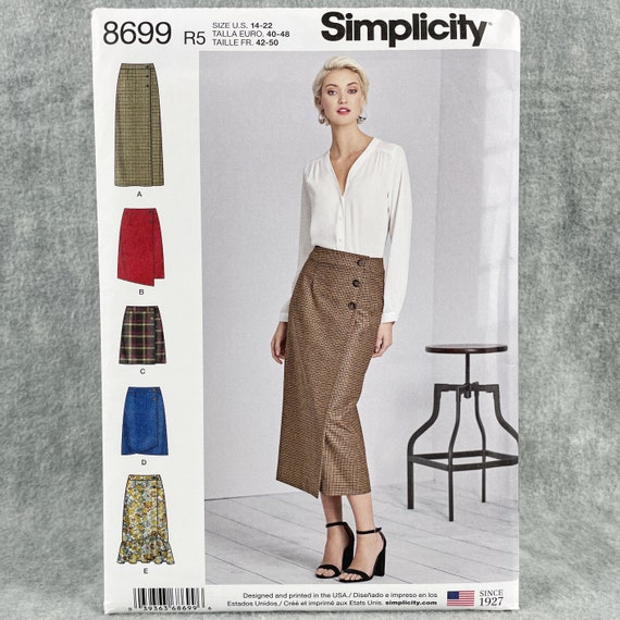 Simplicity 8699 Plus Size Wrap Skirts in 2 Lengths Misses 14 - Etsy