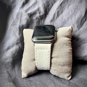 Handmade, WHITE Leather, Apple Watch Band, Extra comfortable leather, natural material, suitable for workout