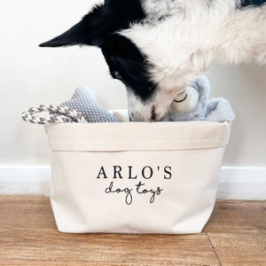 Personalised Dog Toy Basket Dog Toys Storage Bag Dog Toy Bin Dog Toys Organizer Dog Grooming Bag Pet Storage Gift for Dog Lovers