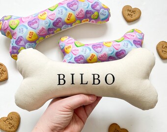 Personalised Dog Bone Toy Dog Puppy Christmas Gift Dog Gift Dog Toy With Squeak Handmade Dog Lover Dog Mama Large Dog Toy New Puppy Gift