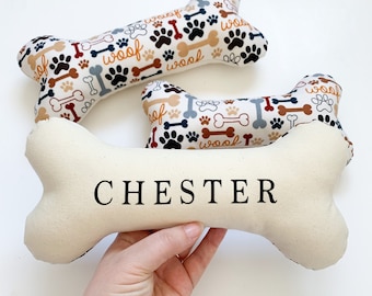 Personalised Dog Bone Toy Dog Puppy Christmas Gift Dog Gift Dog Toy With Squeak Handmade Dog Lover Dog Mama Large Dog Toy New Puppy Gift