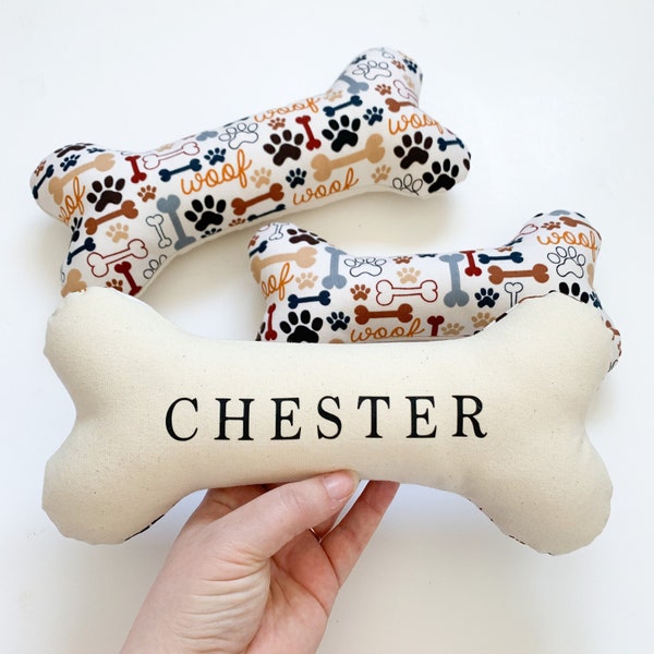 Personalised Dog Bone Toy Dog Puppy Christmas Gift Dog Gift Dog Toy With Squeak Handmade Dog Lover Dog Mama Large Dog Toy New Puppy Gift