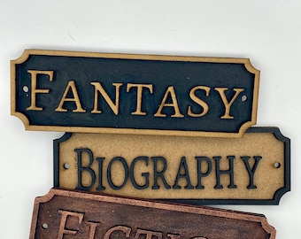 Bookshelf sign for library decor book lovers