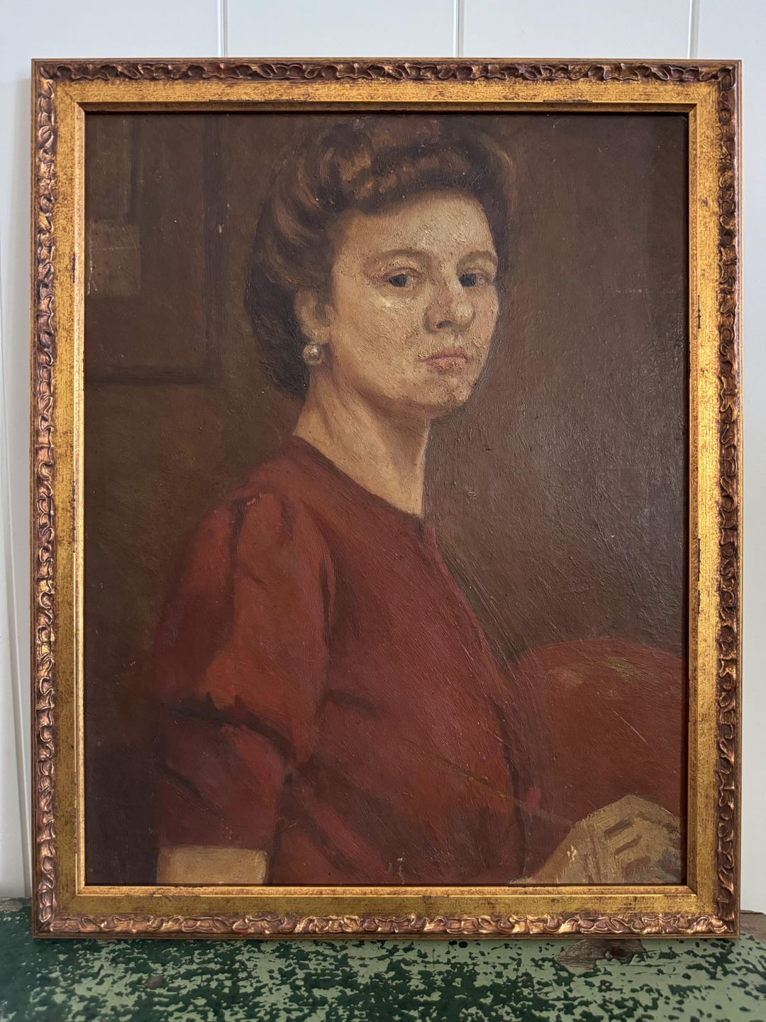 Original Antique Oil Painting Portrait of Woman Circa 1940's - Etsy