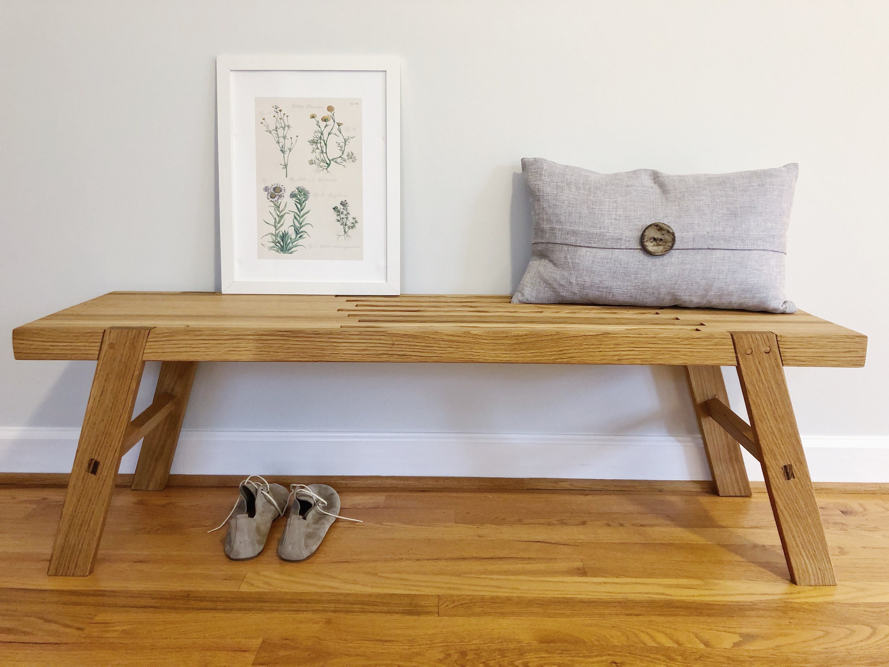 Entryway Bench Pictured in White Oak Etsy