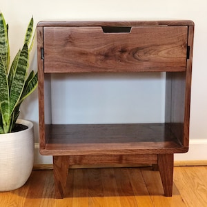 Modern Nightstand / Bedside Table w/ Drawer / Available in Other Woods