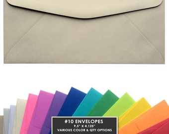 Colored #10 Envelopes Bulk | 9.5" x 4.125" | Standard Gummed Seal | for Letters, Business, Thank You Notes, Brochures, Mailing, Crafts