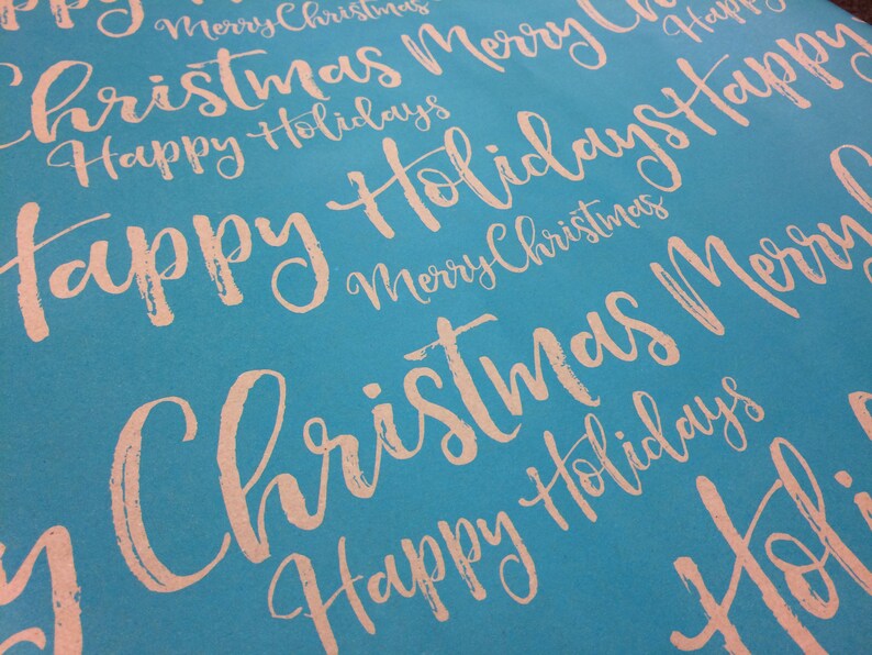 Note Card Cafe Bella Kraft Modern Christmas Wrapping Paper 6 Etsy