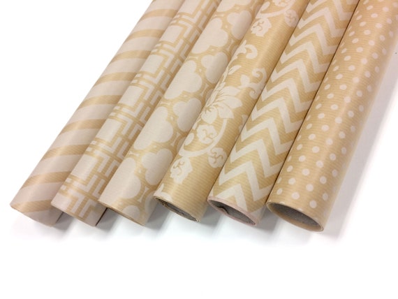 Note Card Cafe Bella Kraft & White Wrapping Paper 6 Pack 30 X 120 Inch Rolls  Holidays, Christmas, Birthday, Wedding, Giftwrap 