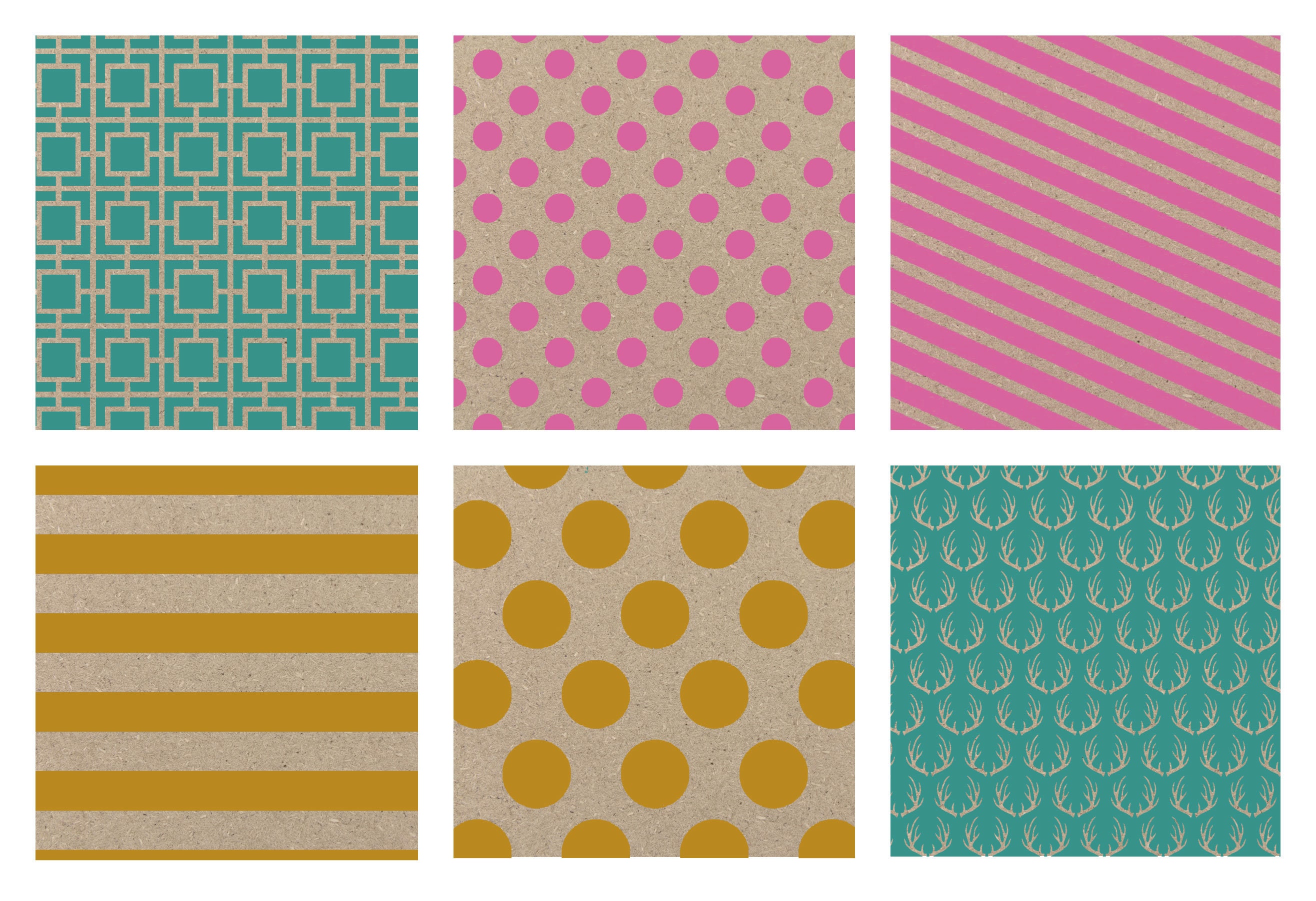 Note Card Cafe Bella Kraft Multicolor Wrapping Paper 6 Pack Etsy