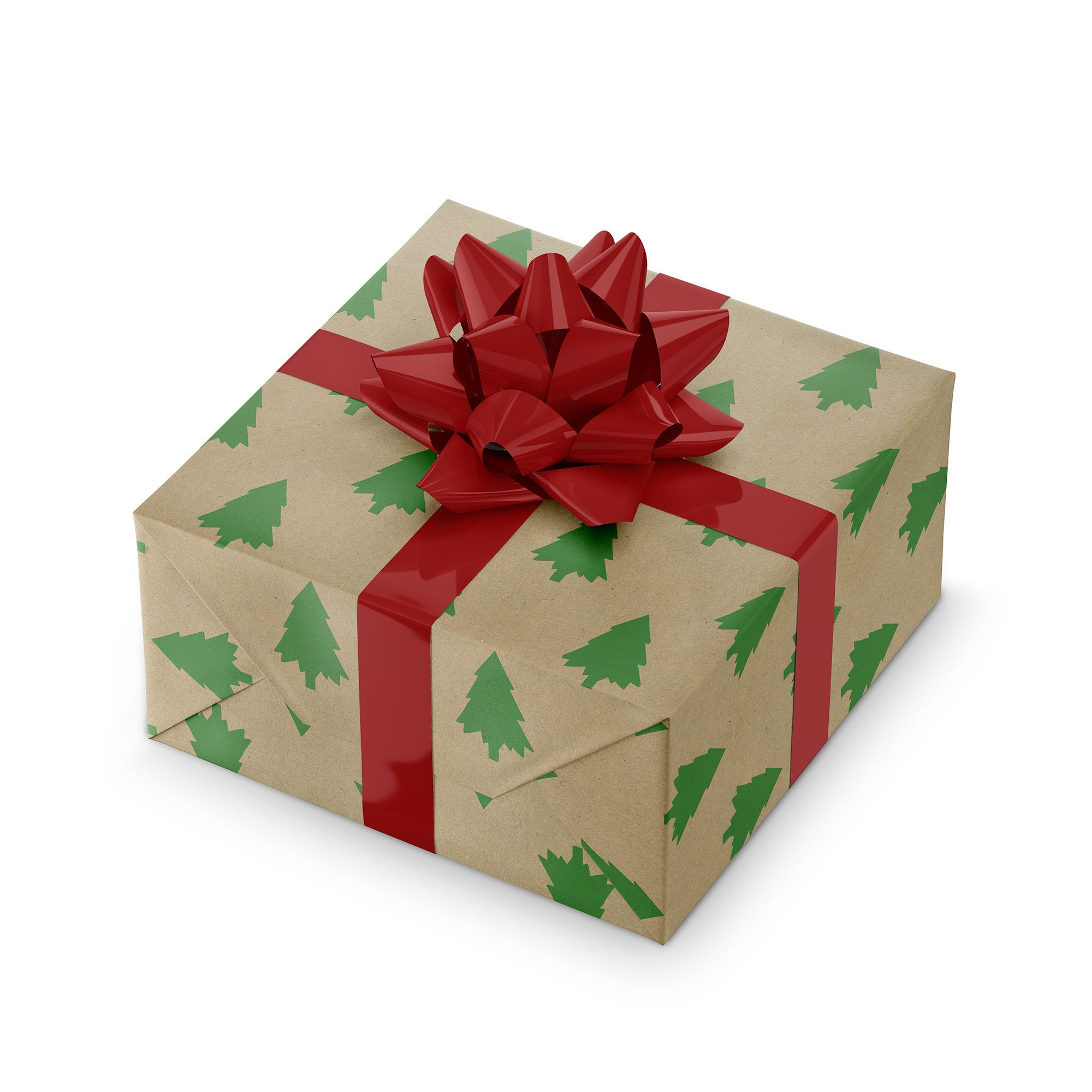 Note Card Cafe Bella Kraft Rustic Christmas Wrapping Paper 6 Etsy