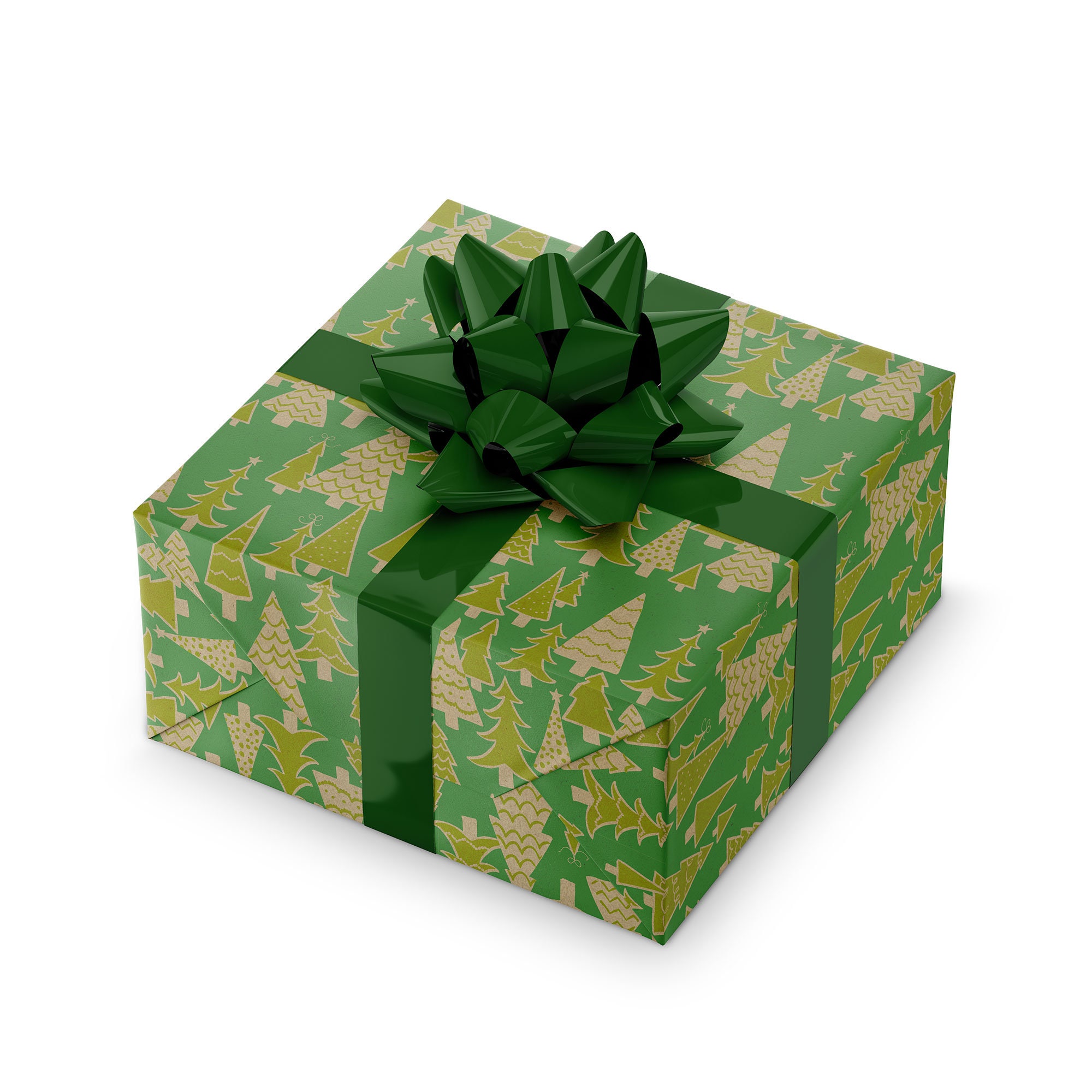 Note Card Cafe Bella Kraft Retro Christmas Wrapping Paper 6 Etsy