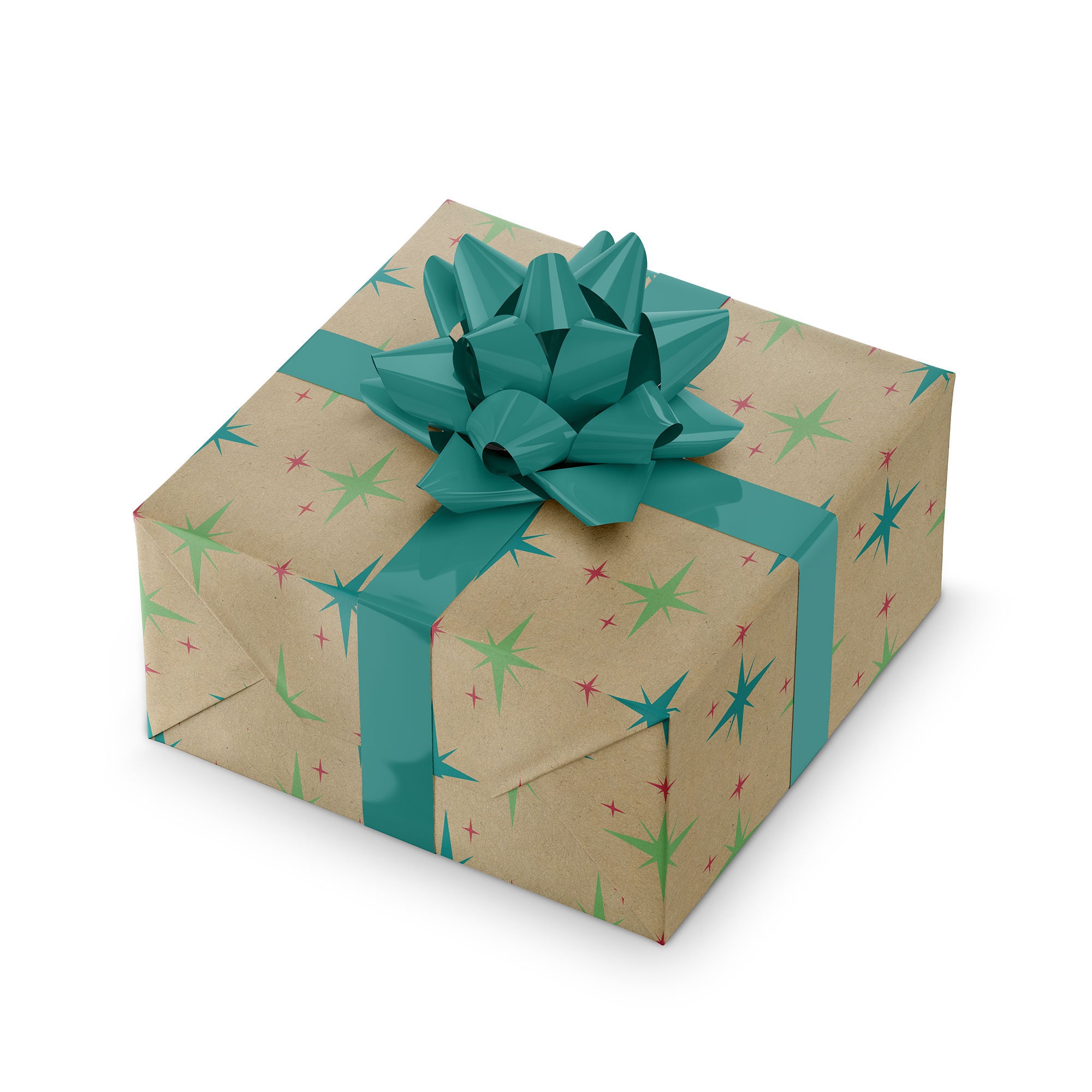 Note Card Cafe Bella Kraft Modern Christmas Wrapping Paper 6 Etsy