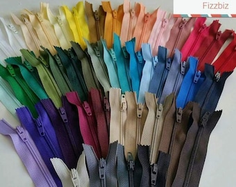25 or 50 x NYLON CLOSED ENDED AUTOLOCK CUSHION ZIPS No3 10 Ivory or Beige