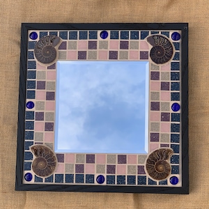 Unique &#39;One off&#39; Mirror Mosaic with Ammonites