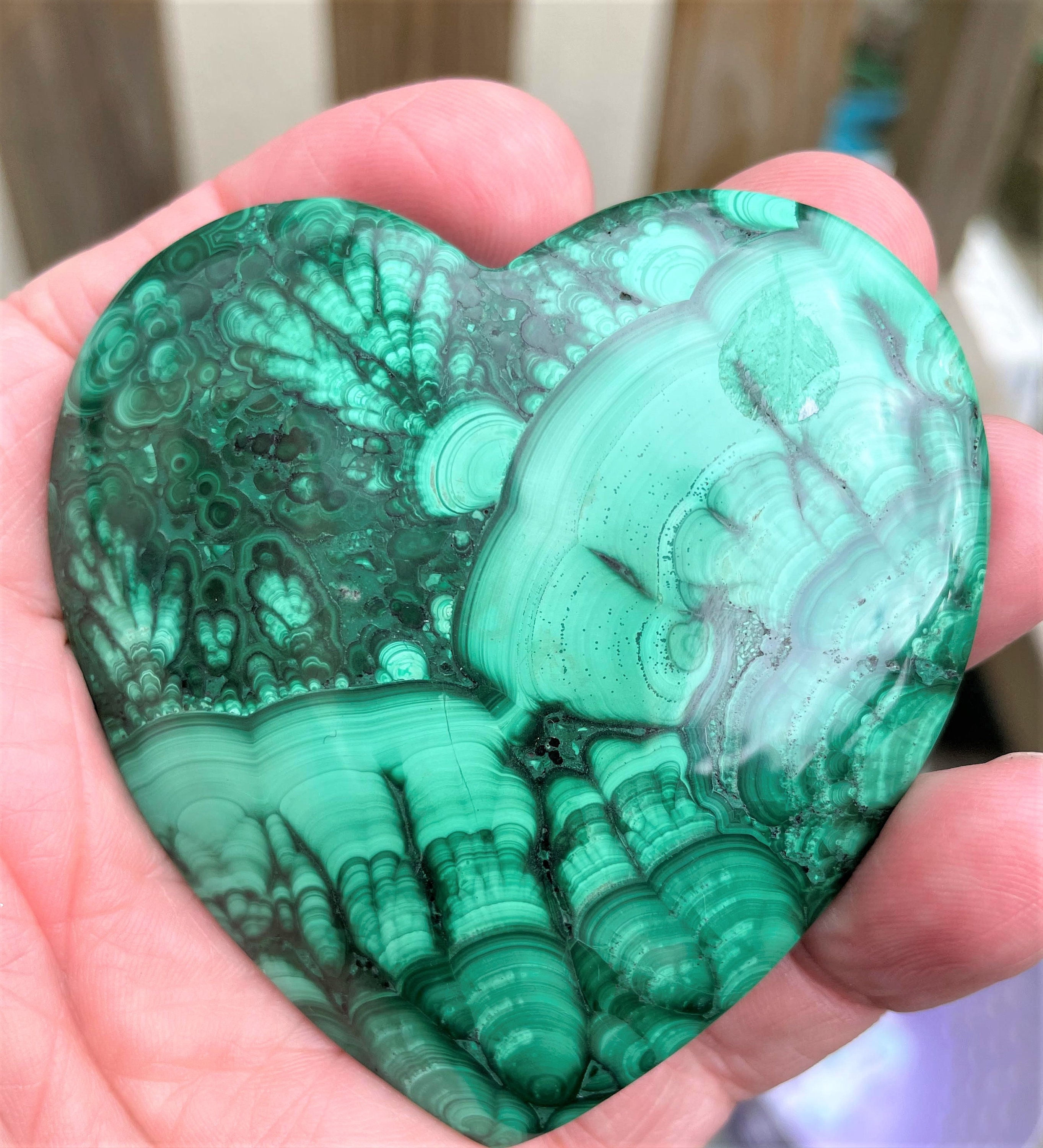 10 Nicely Cut and Polished Malachite Pendants  Mostly Hearts