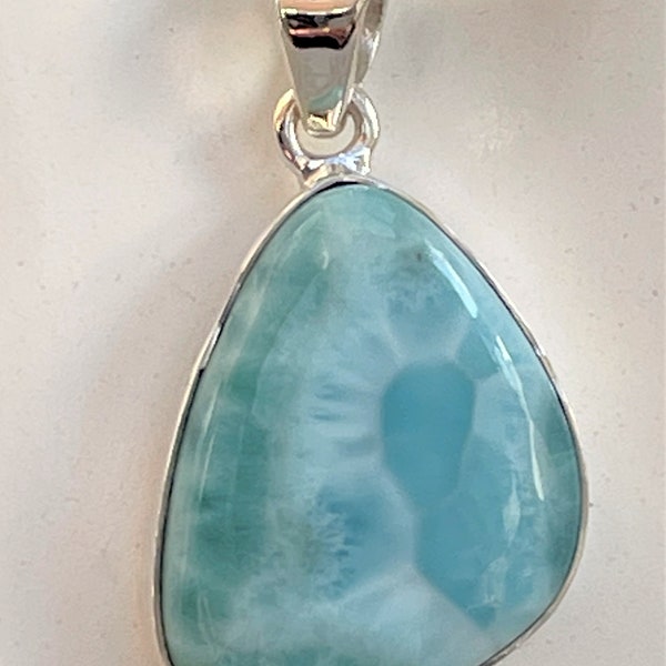 Larimar Silver pendant necklace & Chain