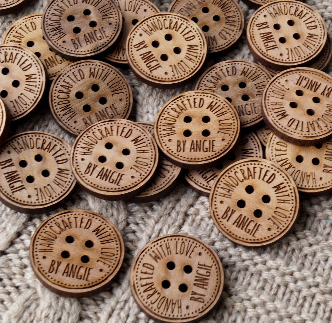 Personalized wooden buttons for handmade items buttons for Etsy