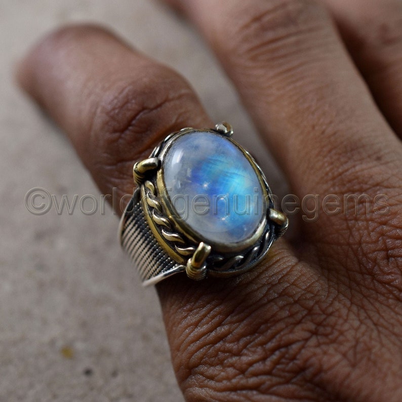 Turkish 925 Sterling Silver special moon stone Mens mans ring ALL SİZE us